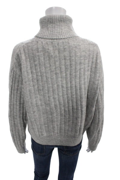 MNG Womens Pullover Turtleneck Gray Long Sleeve Casual Size M