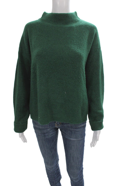 MNG Women Pullover Mock Neck Long Sleeve Green Sweater Size M