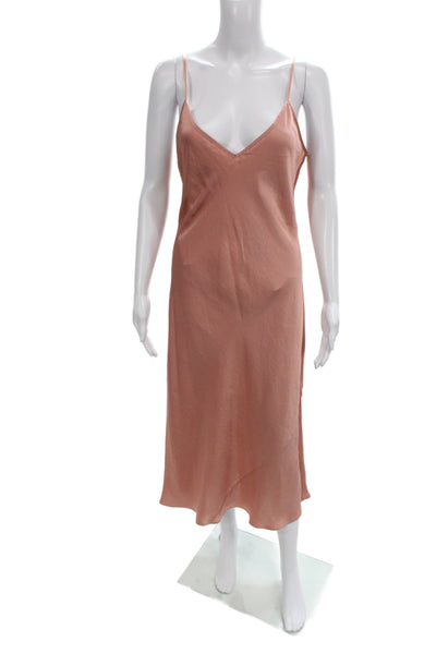Wilfred Women Pink Slip Dress Sleeveless V-Neck Long 100% Polyester Size M