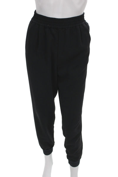 Joie Women Black Jogger Pants 100% Polyester Pull On Athleisure Size M
