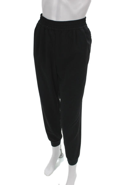 Joie Women Black Jogger Pants 100% Polyester Pull On Athleisure Size M