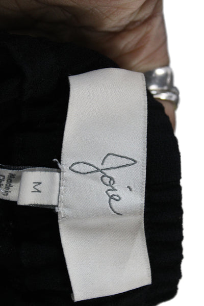Joie Women Black Jogger Pants 100% Polyester Pull On Athleisure Size M