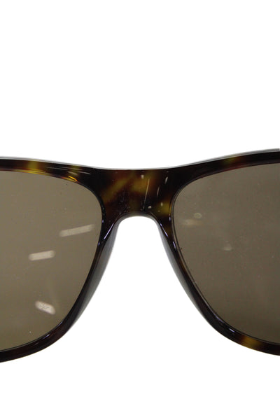 Ermenegildo Zegna Womens Embossed Tortoise Print Polarized Sunglasses Black 145"