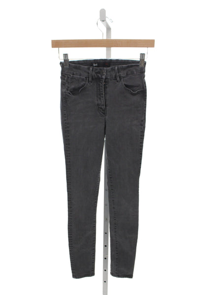 3x1 NYC Womens Skinny Gray Cotton High Rise Jeans Size 23