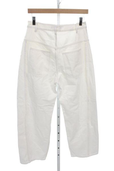 Tibi Women Straight Jeans White High Rise 26 Inseam 100% Cotton Size 25