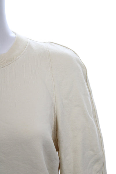 Tibi Womens Long Sleeves Pullover Sweat Suit White Cotton Size Small/Extra Small