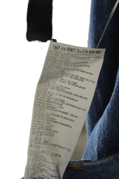 MM6 Maison Margiela Women Straight Pencil Skirt Blue Cotton Button Size 38