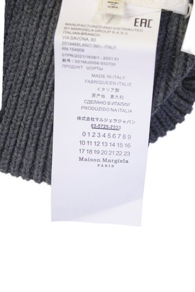 Maison Margiela Unisex Adults Cotton Knit Beanie Hat Gray Size OS