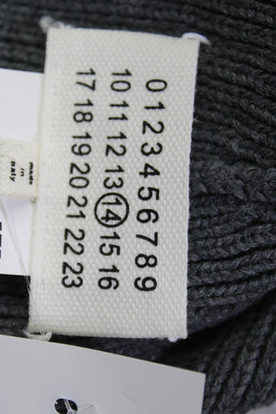 Maison Margiela Unisex Adults Cotton Knit Beanie Hat Gray Size OS