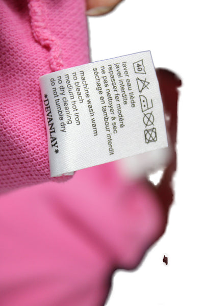 Lacoste Women Basic Pink Polo Collared Short Sleeve Cotton Size 5