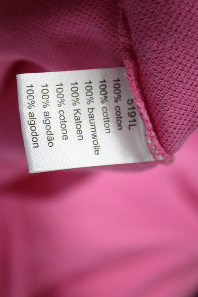 Lacoste Women Basic Pink Polo Collared Short Sleeve Cotton Size 5