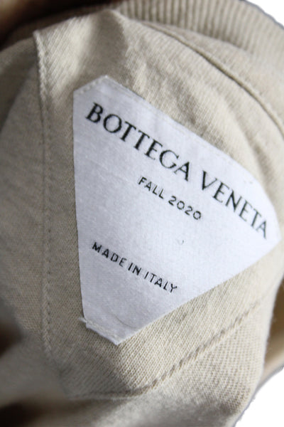 Bottega Veneta Unisex Basic Crew Neck Cotton T-Shirt Beige Short Sleeve Size S