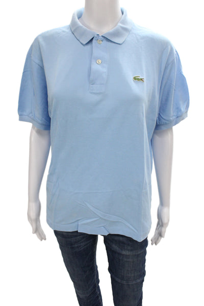Lacoste Mens Polo Shirt Blue Cotton Collared Short Sleeve Solid Size 5