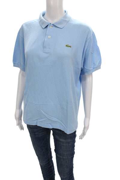 Lacoste Mens Polo Shirt Blue Cotton Collared Short Sleeve Solid Size 5