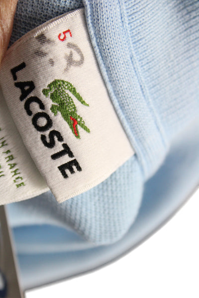 Lacoste Mens Polo Shirt Blue Cotton Collared Short Sleeve Solid Size 5