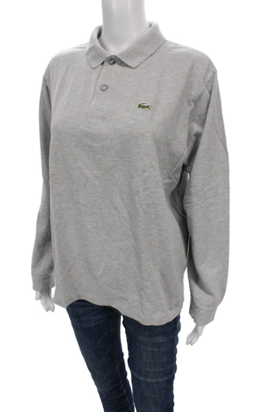 Lacoste Mens Polo Shirt Gray Long Sleeve Size 5