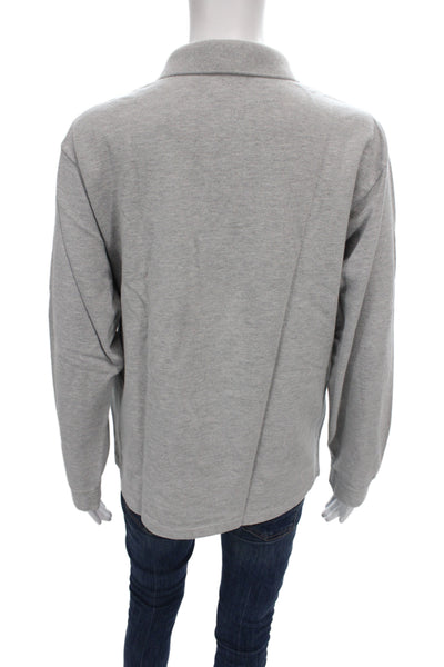 Lacoste Mens Polo Shirt Gray Long Sleeve Size 5
