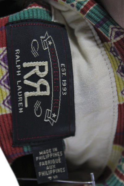 RRL Ralph Lauren Mens Button Front Green Plaid Cotton Long Sleeve Size S