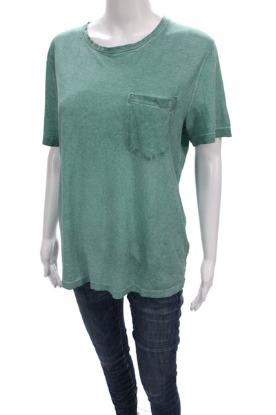 Massimo Alba Mens Basic T-Shirt Green Cotton Crew Neck Short Sleeve Size S