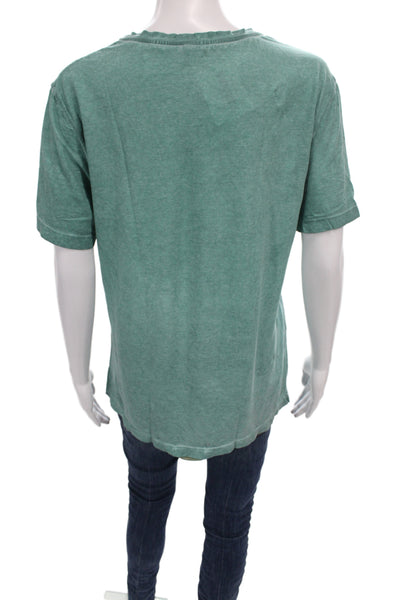 Massimo Alba Mens Basic T-Shirt Green Cotton Crew Neck Short Sleeve Size S