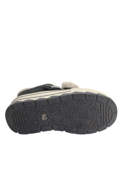 Lonza Womens Double Strap Suede Platform Sneakers Black White Size 37