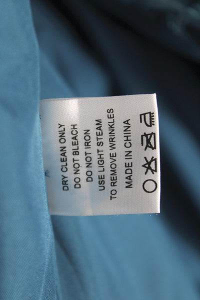 Azazie Women Gown Chiffon One Shoulder Mid-Calf Blue Size 14