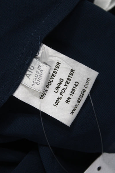 Azazie Womens Pantsuit Blue Polyester Wedding 3/4 Sleeve Size 16