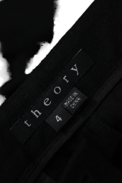 Theory Women Black Dress Pants Virgin Wool 31 Inseam Size 4