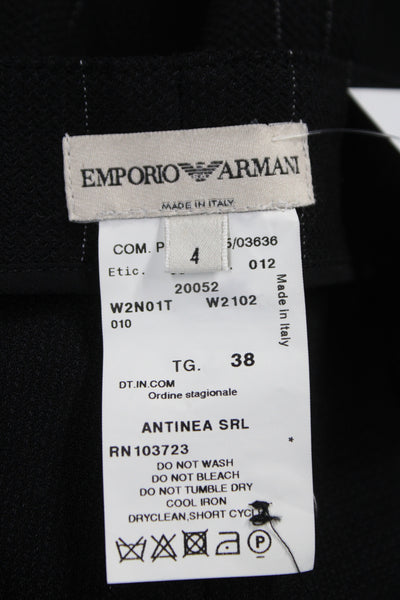 Emporio Armani Women Straight Pencil Skirt Black Virgin Wool Size 4