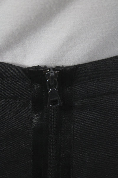 Phoebe Womens A-Line Black Knee Length Skirt 100% Polyester Zip Closure Size 2