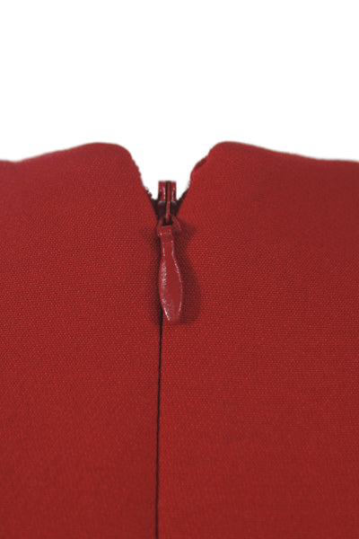 Alexander McQueen Women Fit & Flare Dress Red Short Sleeve Size 38
