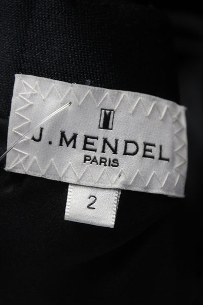 J. Mendel Womens Sheath Black Knee Length Short Sleeve Dress Size 2