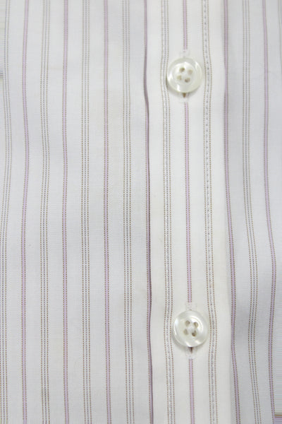 Brooks Brothers Women White Striped Button-Up Long Sleeve Cotton Size 2