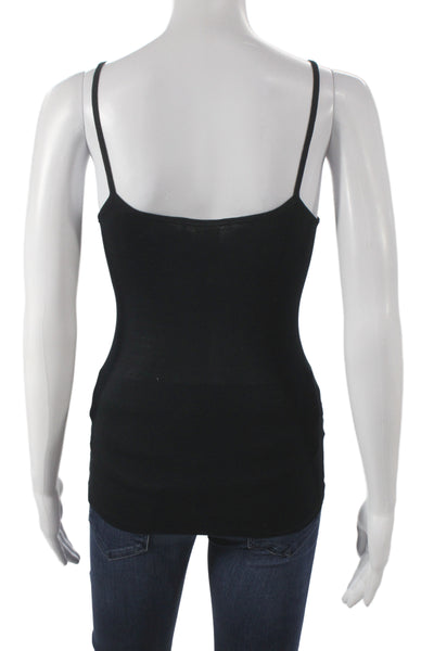 Vanessa Bruno Womens Camisole Black V-Neck Cotton Sleeveless Solid Size 1