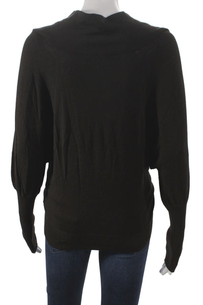 Les Copains Women Pullover Cowl Neck Long Sleeve Black Viscose Size S