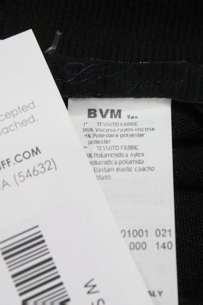 Les Copains Women Pullover Cowl Neck Long Sleeve Black Viscose Size S