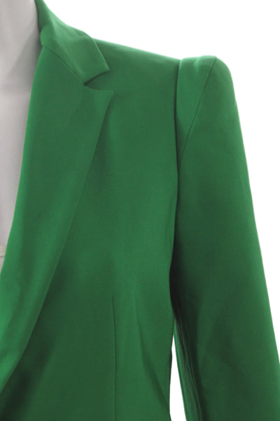 Zara Women Basic Jacket Green Button Long Sleeve Size S