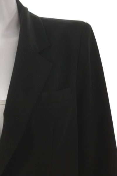 Sans Souci Women Black Cotton Basic Jacket Button Long Sleeve Size S