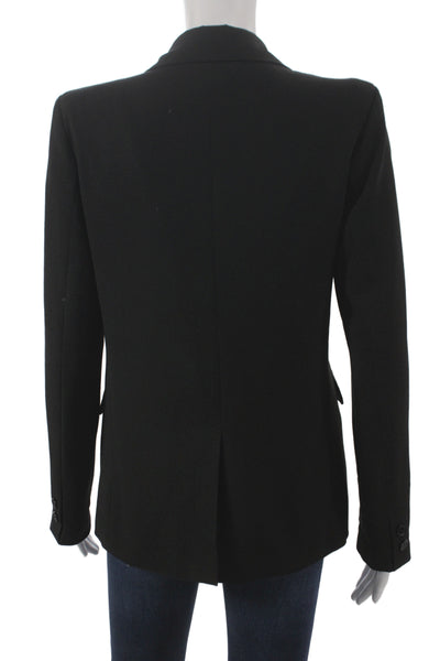 Sans Souci Women Black Cotton Basic Jacket Button Long Sleeve Size S