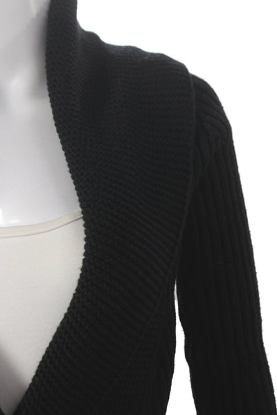 Club Monaco Women Black Merino Wool Cowl Neck Cardigan Size XS