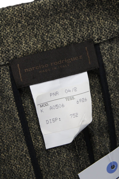 Narciso Rodriguez Womens Silk Green Basic Jacket Button Long Sleeve Size 6