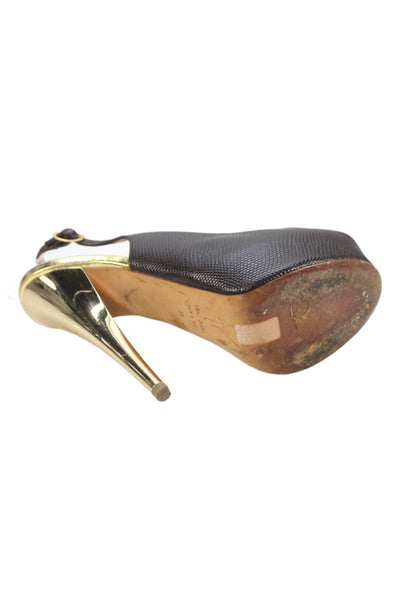 Giuseppe Zanotti Design Womens Stiletto Platform Slingback Sandals Brown Size 36