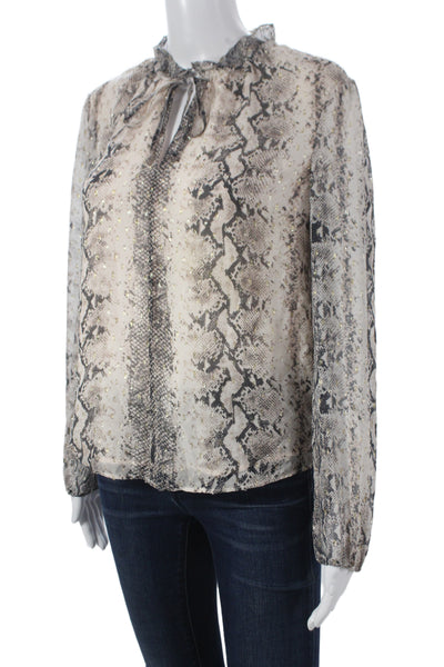 Generation Love Women Beige Animal Print Tunic Long Sleeve Size XS