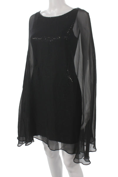 B44 Dressed by Bailey 44 Women Sheath Dress Black Silk Sleeveless Short Size S