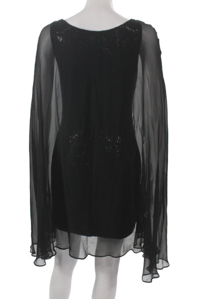 B44 Dressed by Bailey 44 Women Sheath Dress Black Silk Sleeveless Short Size S