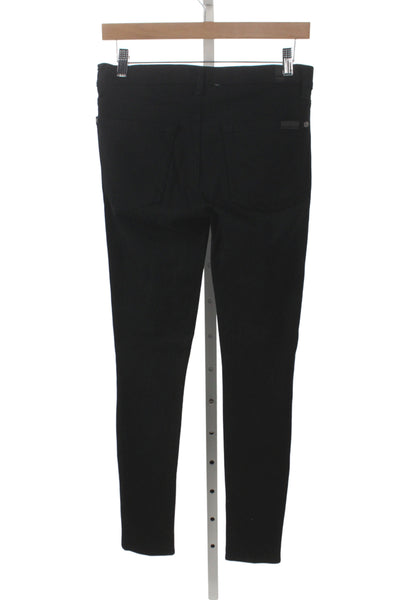 7 For All Mankind Women Skinny Black Jeans Mid-Rise Viscose Size 27