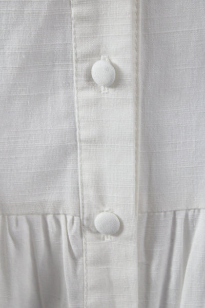 Aqua Women Shirt Dress White Short Sleeve Collared Button Casual Size XS