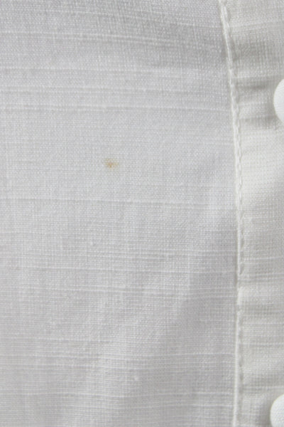 Aqua Women Shirt Dress White Short Sleeve Collared Button Casual Size XS
