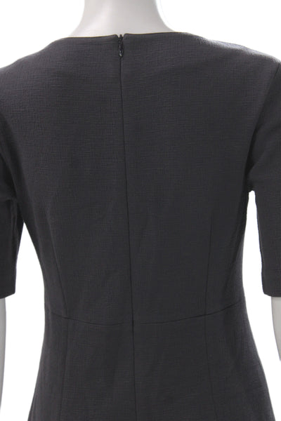 Peserico Women Sheath Dress Gray Above Knee Half Sleeve Round Neck Size 40