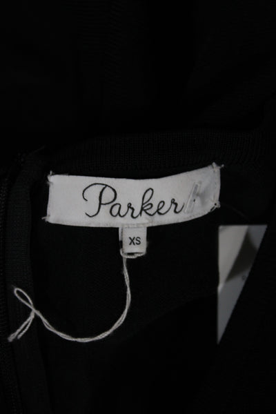 Parker Women Fit & Flare Black Mini Dress Knit Sleeveless Size XS
